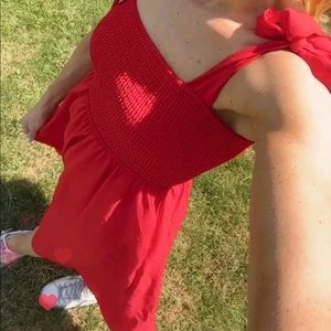 Red dress midi dress size medium worn only twice